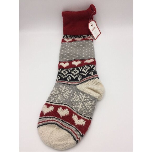 Pottery Barn Kids Mabel Natural Fair Isle Ice Skater Wool Stocking Christmas - Picture 6 of 12